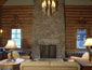 Warm your feet by the fire during a ski break at the Outfitter's Cabin on the Marabou Ranch property